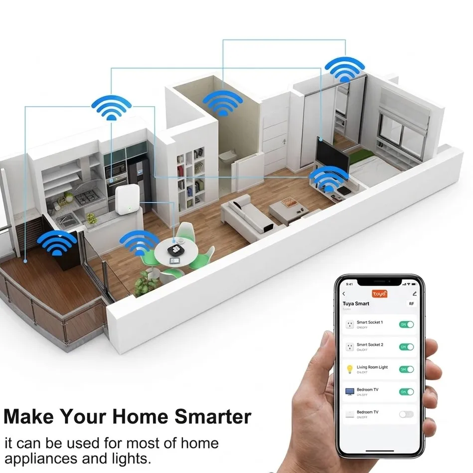 1/4 Channel Smart Relay Board WiFi Remote Breaker Control 1/4 Way Switch Controller 12V 24V 220V Works with Tuya RF433 Alexa