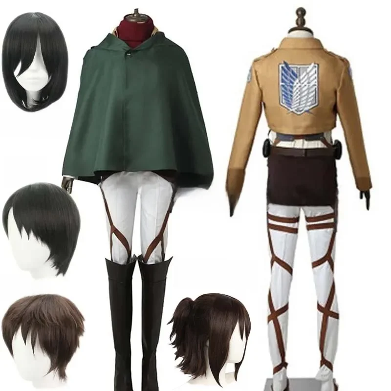 Cosplay Anime Levi Ackerman Mikasa Ackerman Cosplay Kostuum Eren Jaeger Outfits Hange Zoe Cosplay Kostuum AOT Volledige Set - afbeelding 2