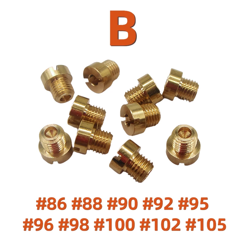 10 Stück M6x0,75mm M6 Vergaser-Hauptdüsen-Set für Dellorto 6413 PHBH PHBL PHBE Motorrad-Vergaser-Einspritzdüsen-Größen # 66- # 210 – Detail 8