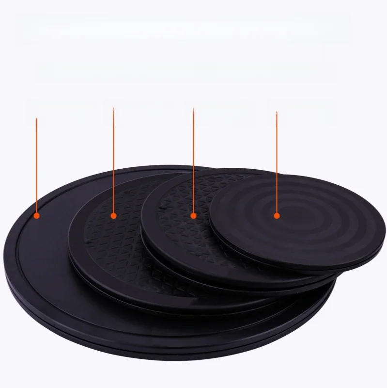 Support roulements à billes en acier pivotant robuste de 8 à 12 pouces pour moniteur TV plateau tournant Susans paresseux forme ronde noire