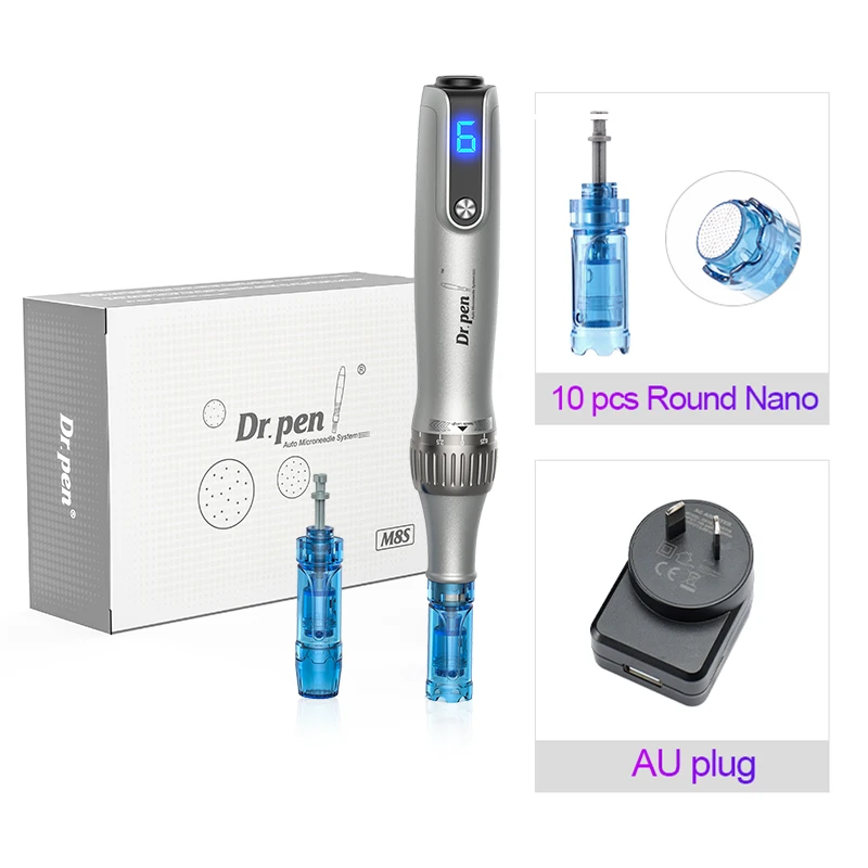 Dr. Pen M 8S Micronaaldling Pen Met 12 Vervangende Cartridges Draadloze Derma Micronaaldle Penset Professionele Huidverzorgingstools