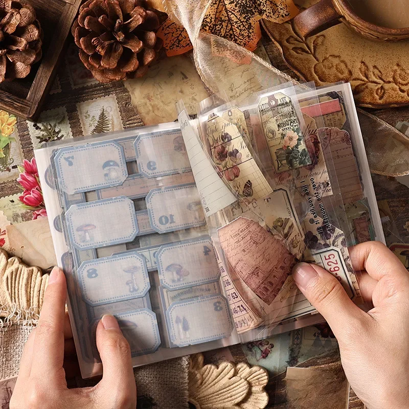 20 arkuszy Vintage naklejki do scrapbookingu książki materiały PET kreatywny dziennik DIY kolaż materiał materiały do księgowania naklejki — zdjęcie 2