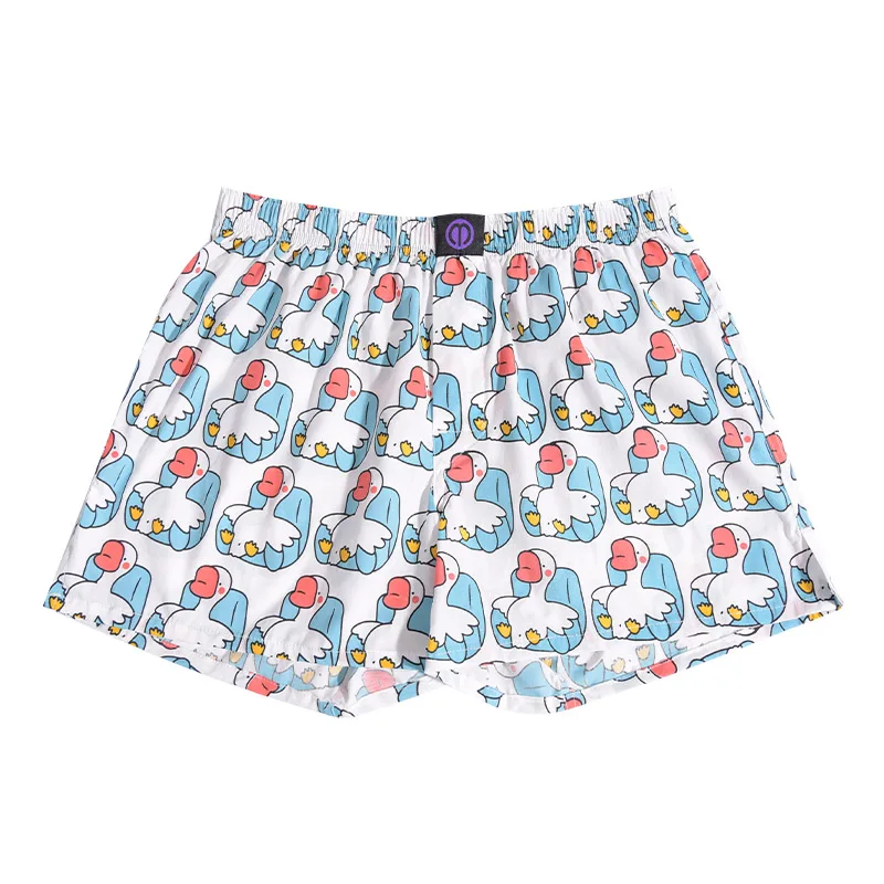 Cute Cartoon Animal Pattern Pure Cotton Shorts Underwear Pattern For Men Women Comfortable Nighttime Sleeping Breathable Panties