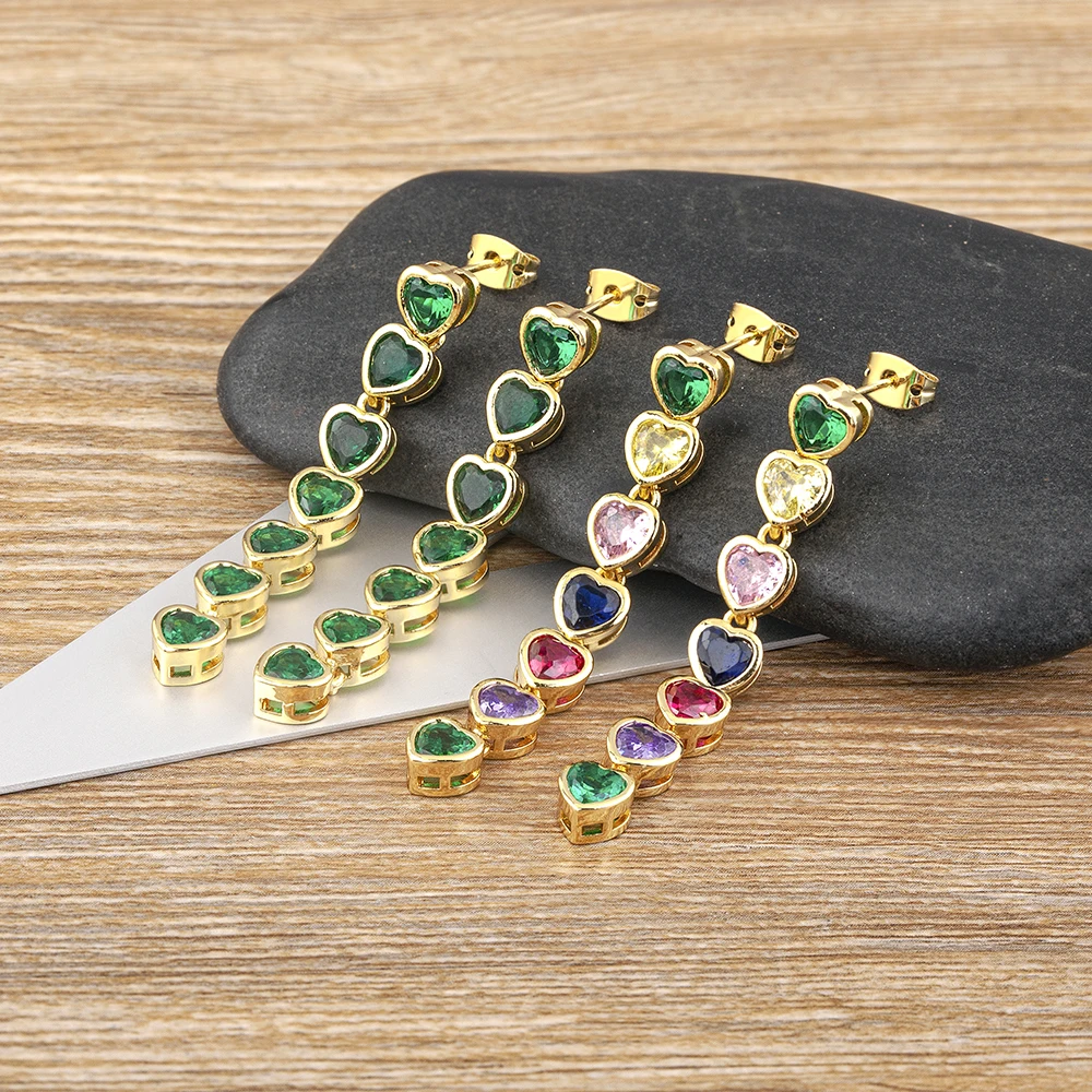 AIBEF богемные серьги-капли в форме сердца женские медные CZ зеленые/белые/красочные стразы модные корейские ювелирные изделия темперамент девушка AIBEF богемные серьги-капли в форме сердца женские медные CZ зеленые/белые/красочные стразы модные корейские ювелирные изделия темперамент девушка