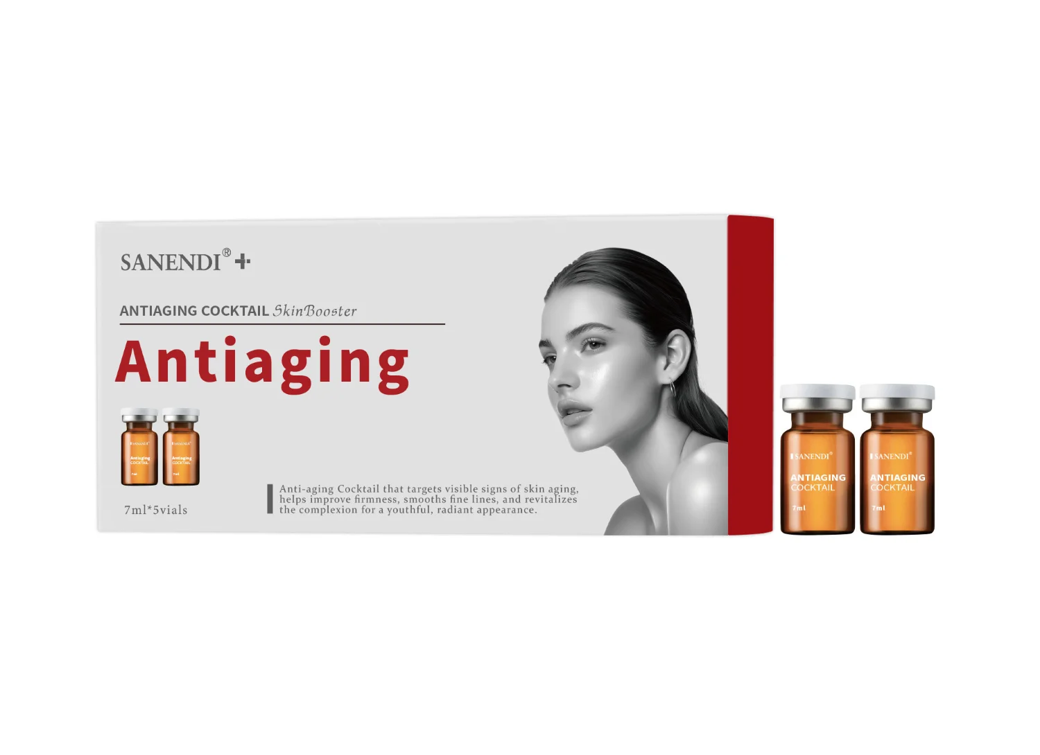 منتجات Sanendi الكورية للعناية بالبشرة، فيتامينات متنوعة توفر ترطيب عميق لطيف وفعال لجميع أنواع البشرة، قوارير 7 مل × 5