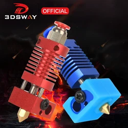 3DSWAY MK8 MK7 Hot End Kit for Ender 3 CR10 Hotend Printer 1.75mm 0.4mm Nozzle Aluminum Heating Block 3d Printer Accessories