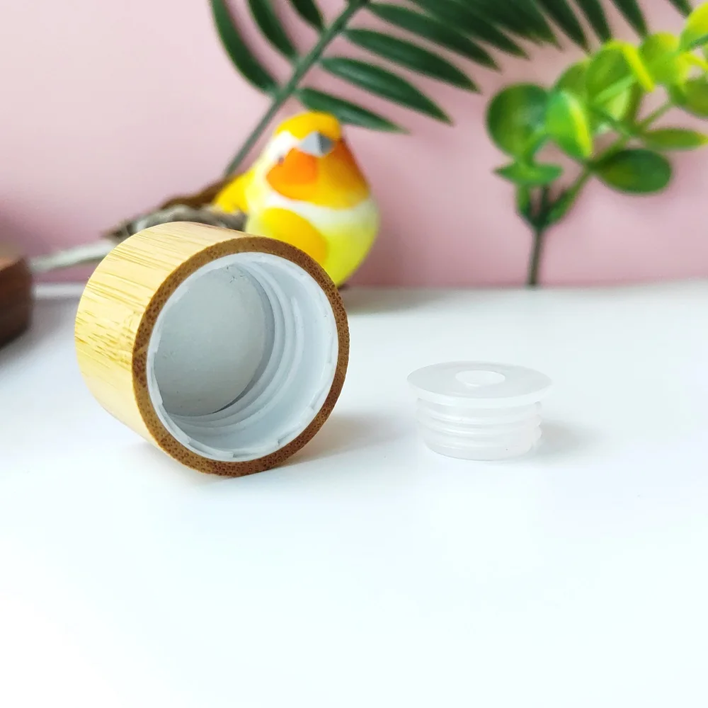 

24mm Bamoo screw cap 18mm bamboo screw cap 500ml clear PET plastic jar 180ml clear glass bottles with Dark