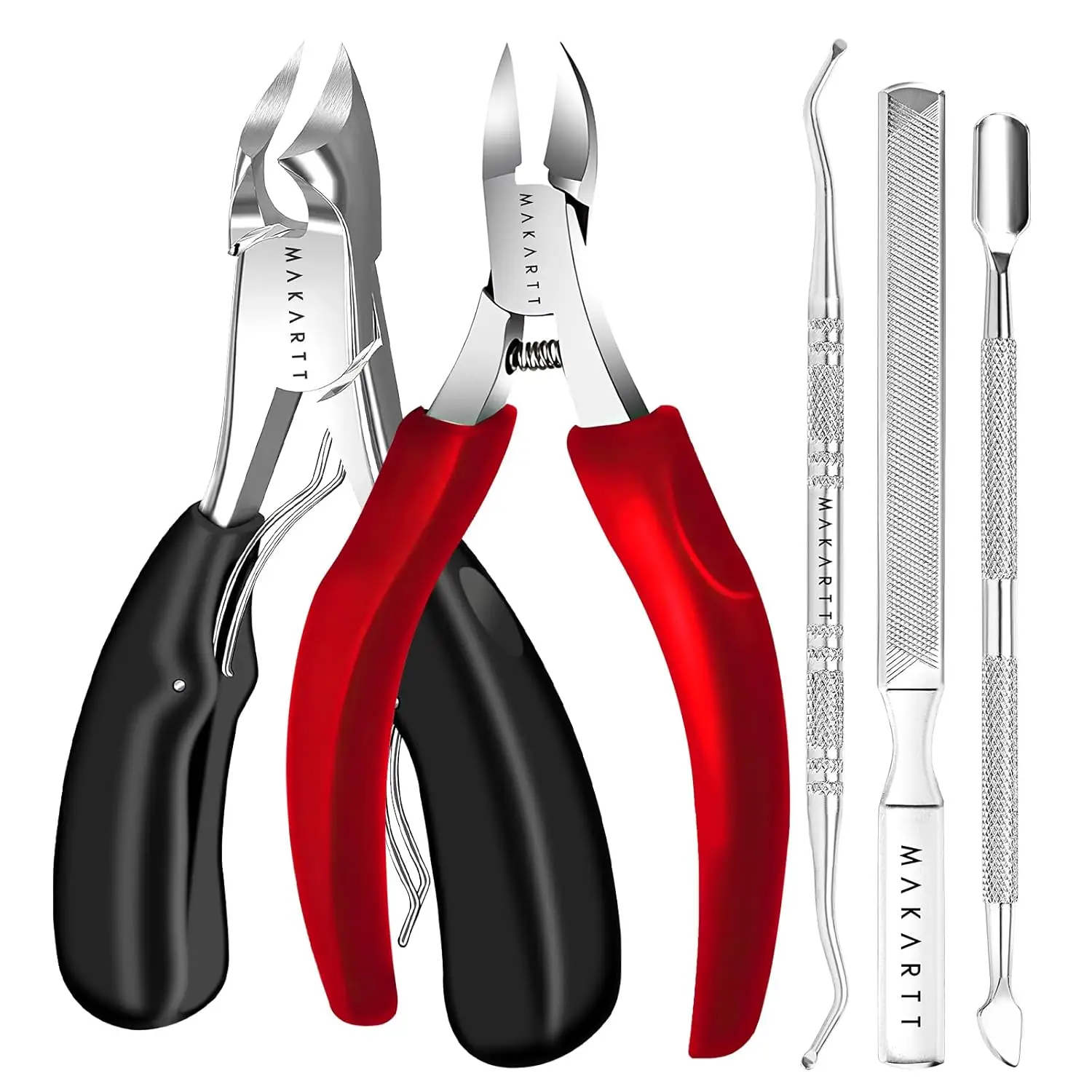 

Makartt Toenail Clippers, 5-in-1 Stainless Steel Nail Clipper Set for Thick or Ingrown Toenails, Professional Removal Kit