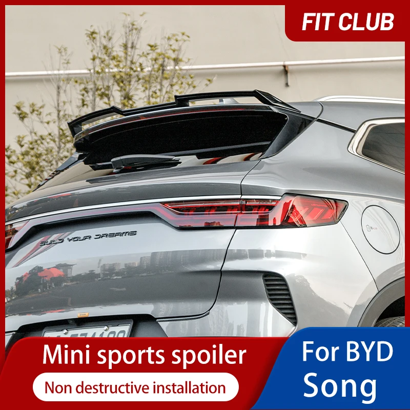 2023 New Motion spoiler for BYD Song plus 2021-2022 Top Center Wing Trunk Spoiler Top Wing Trunk Decoration Fixed Wind Wing