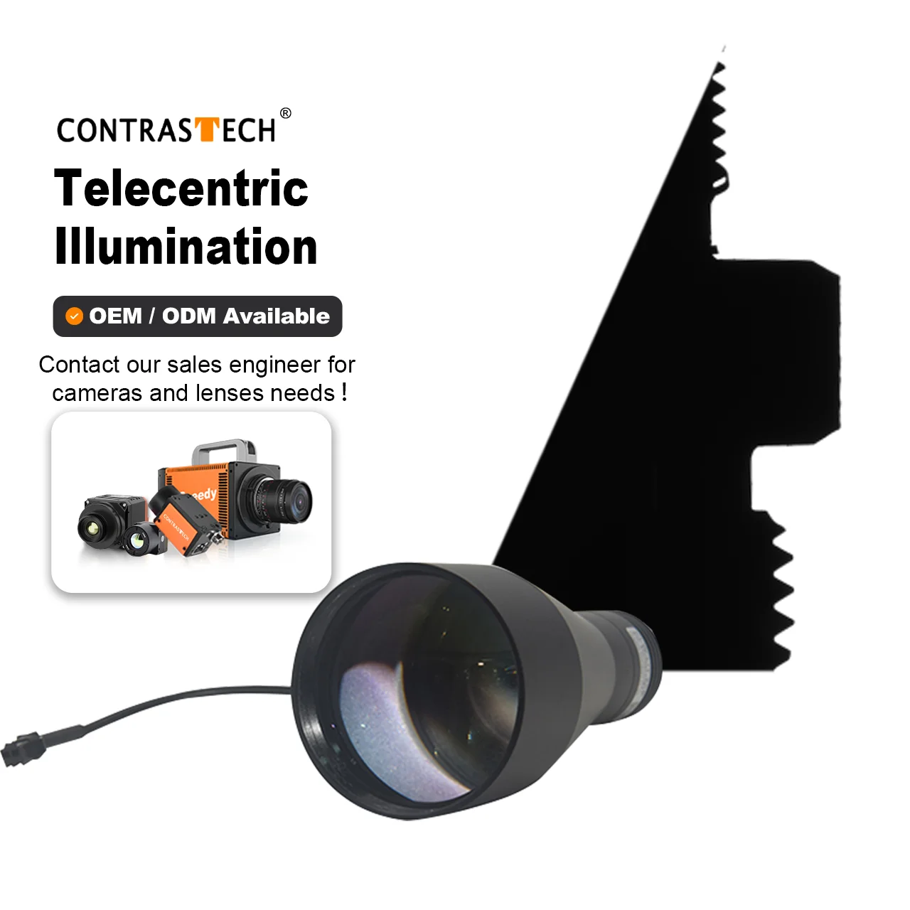 3V 24V Supply 1/3/5W LED 90° Machine Vision Illumination Diam.20mm 50mm 80mm Telecentric Light for Printing Defect Detection