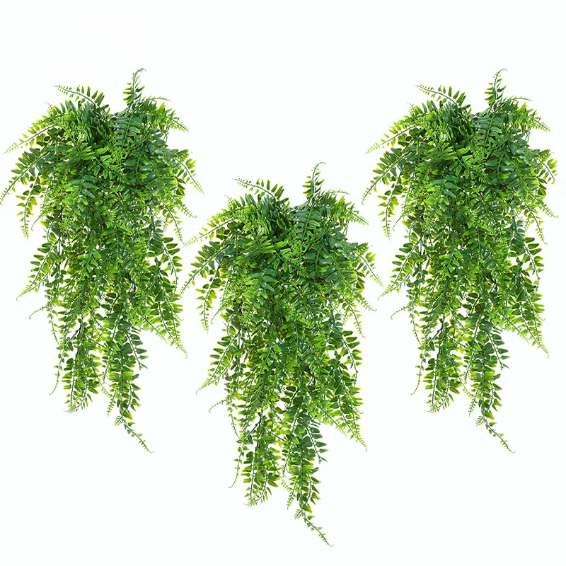 Feuilles de fougère persane, 3 pièces, décoration de salle de jardin, plante artificielle suspendue, herbe de vigne en plastique, décoration murale de fête de mariage pour la maison