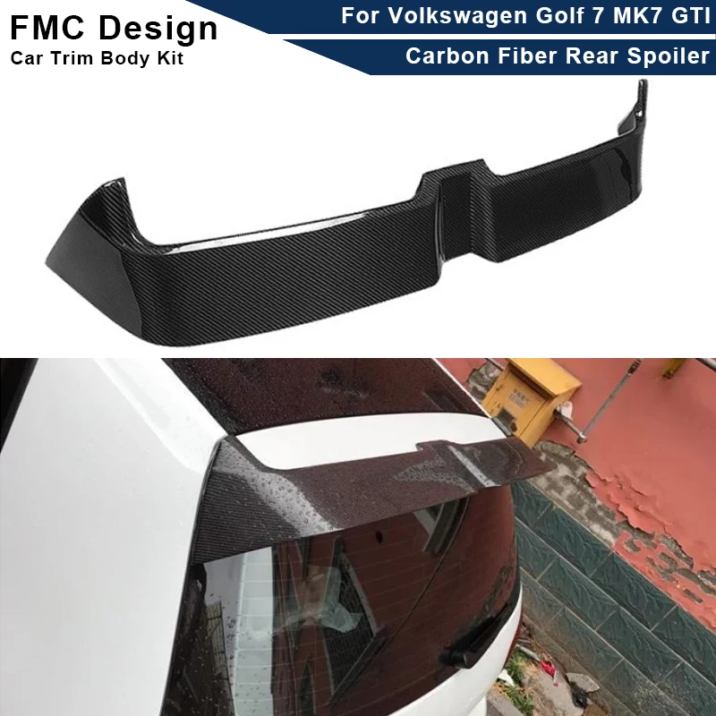 Carbon Fiber Rear Spoiler For Volkswagen Golf 7 MK7 GTI 2013-2019 FRP Rear Trunk Spoiler Lip Guide Wing Lip Rear Wing Body Kit