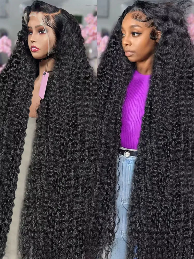 

Deep Wave Preplucked 13x6 HD Lace Frontal Wigs Human Hair 20-36 Inch Brazilian Curly 13x4 Transparent Lace Frontal Wig For Women