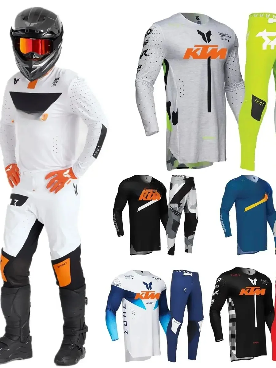 AliExpress KTM（运动及娱乐） 2025 Motorcycle KTM Gear Set Top Dirt Bike Off Road Jersey Set Moto Kit Enduro Motorcycle Power Wear Moto Combs