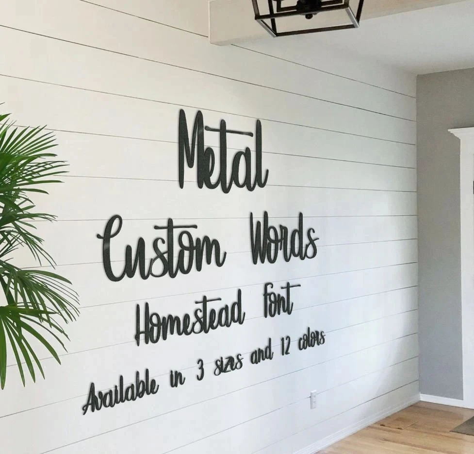 Custom Metal Words, Homestead Metal Wall Art Custom Metal Haven Script Words, Custom Wall Decorations