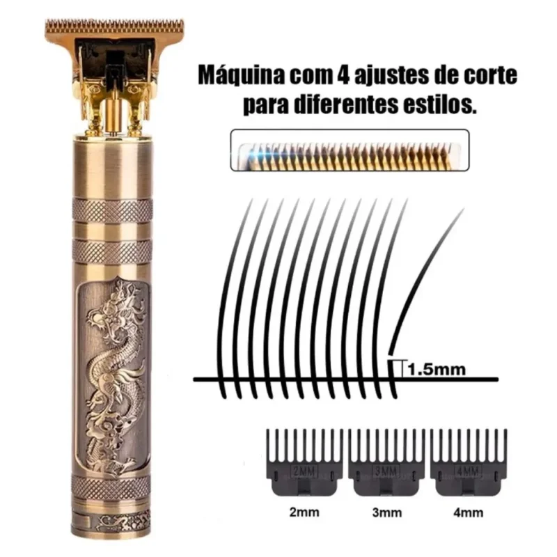 Skytur-Maquina De Barbear Profissional Recarregável Aparador De Cabelo Famoso Desenho Dragão-Envio Imediato Para Todo O Brasil