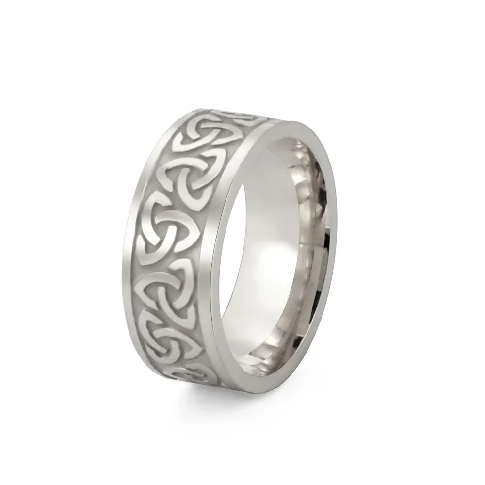 Bague celtique Viking en acier inoxydable pour hommes, bague trinité, bracelet de mariage, bijoux Vintage avec nœud irlandais, amulette Triquetra, accessoires pour doigts