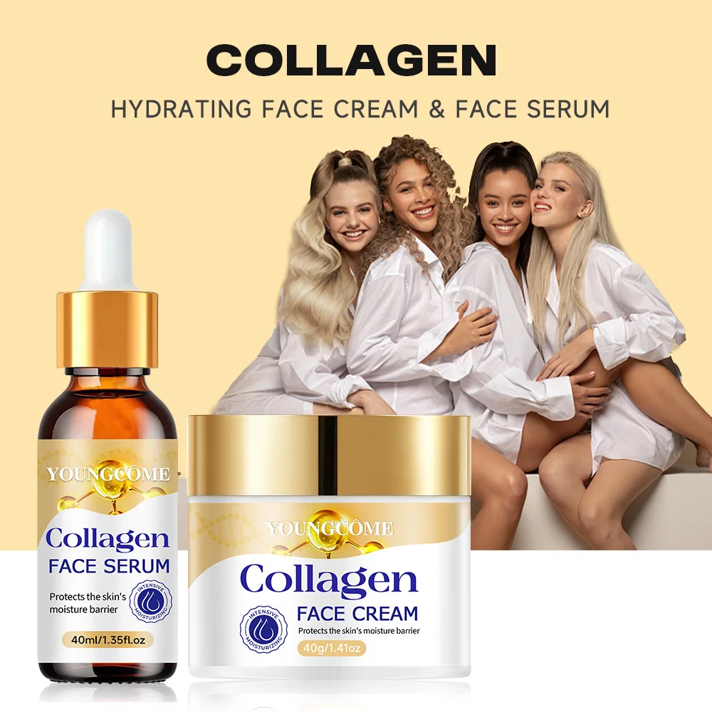 

Collagen Moisturizing Repair Cream and Serum Set with collagen and Vitamin E, firm and nourishing skin, gentle and non-irritatin