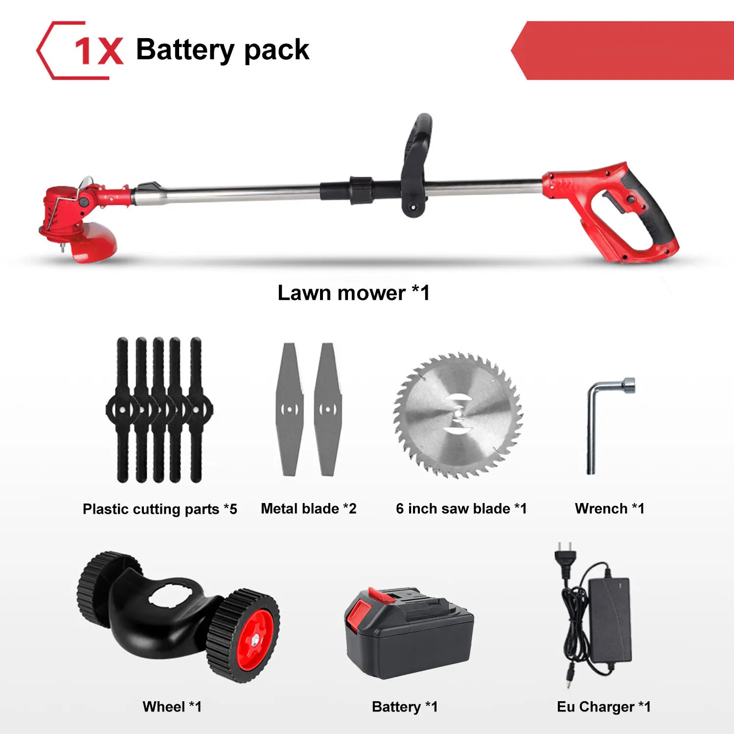 125mm Draadloze Elektrische Grasmaaier Opvouwbare Lengte Verstelbare Grastrimmer Weed Wacker Tuingereedschap Voor Makita 21V Batterij Pins
