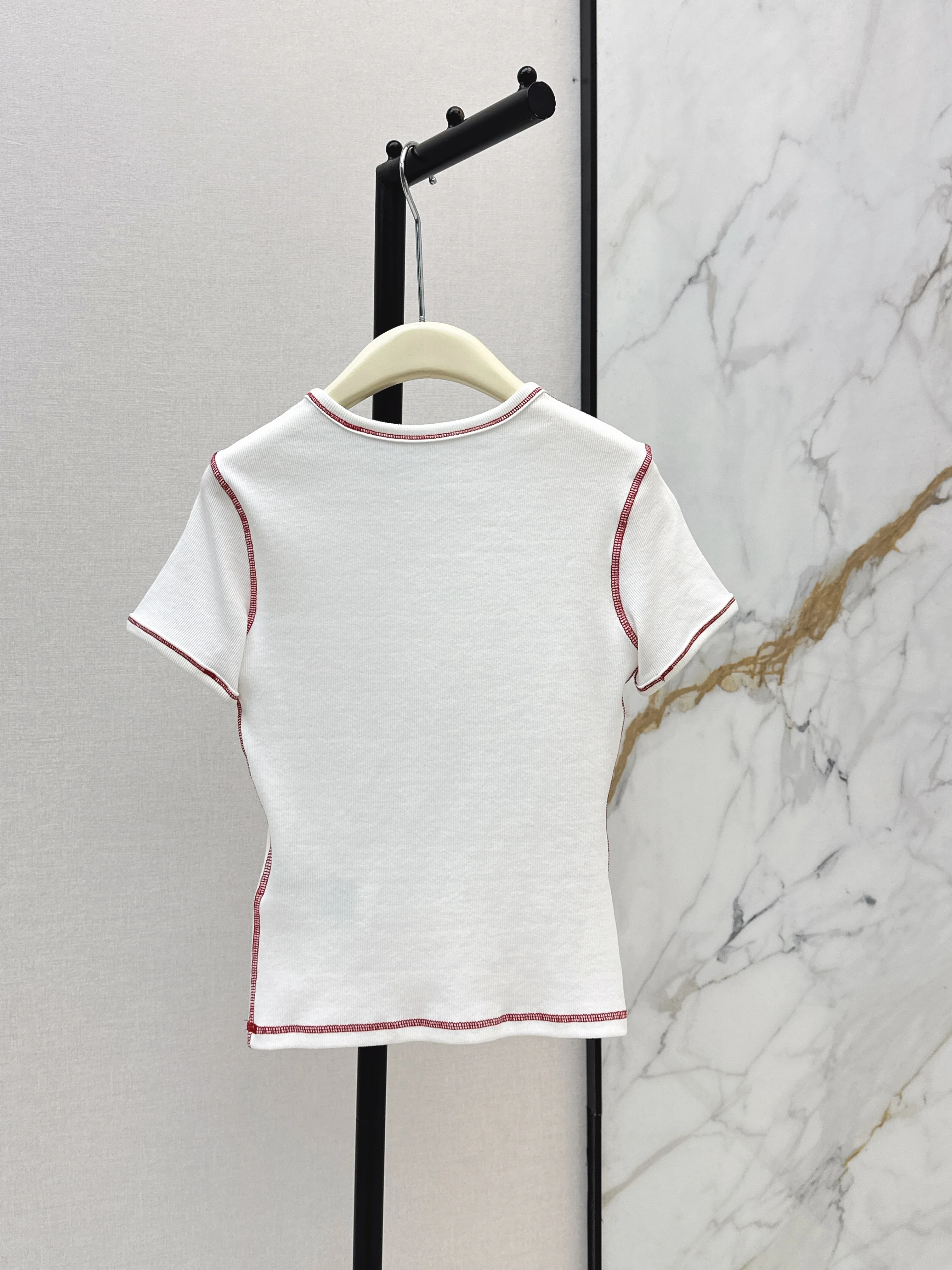 

2026 Spring/Summer New Design Fruit Print Stretch Fit Short-Sleeved Women's T-Shirt