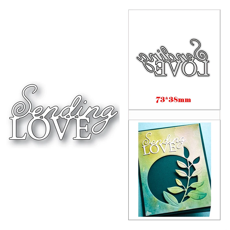 New Arrival Shadow Love Word Luscious Script 2025 Metal Cutting Dies for Greeting Card Making Letter Stencils of Scrapbooking