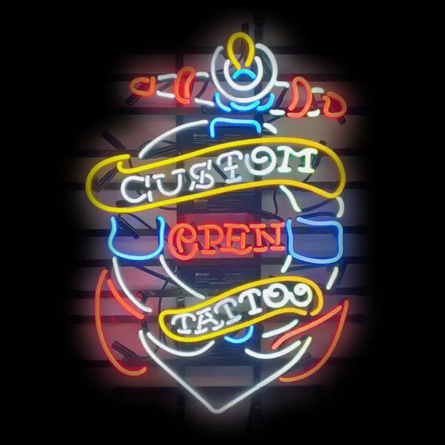 Art Neon Sign for Nautical Tattoo neon bulbs Sign Studio Tattoo Neon Lights Sign Open Bar Pub Brand LOGO Business Store Display