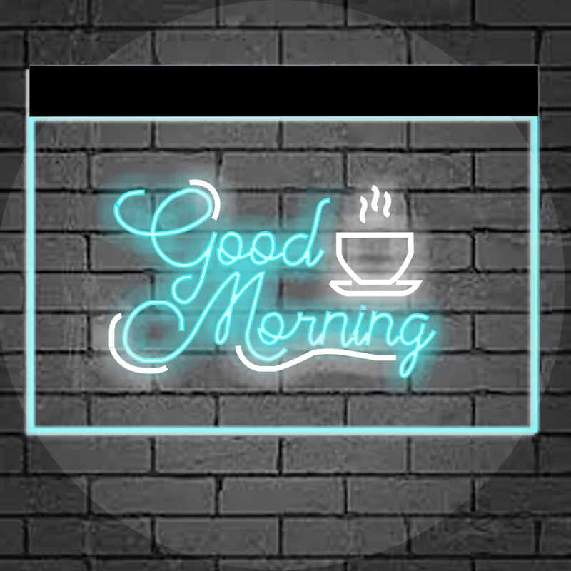 

Fashion Neon Light Good Morning Neon Display Dual Color LED Neon Sign Home Decoration