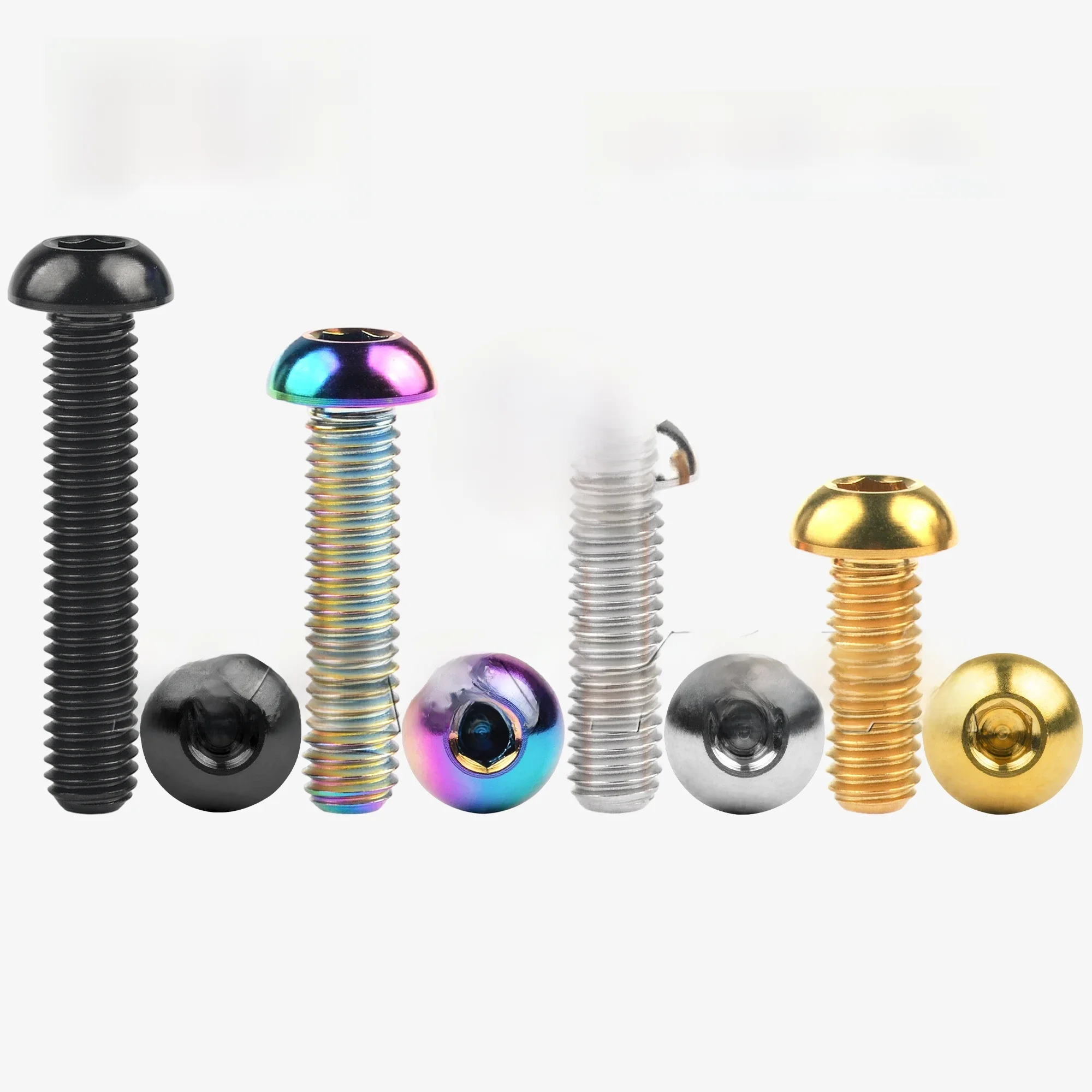 AliExpress Wanyifa Titanium Bolt M6/M8x12/15/16/20/25/30/35mm Half Round Hexagon Head Screws for Road Bike Motorcycle Car Parts 5/12PCS