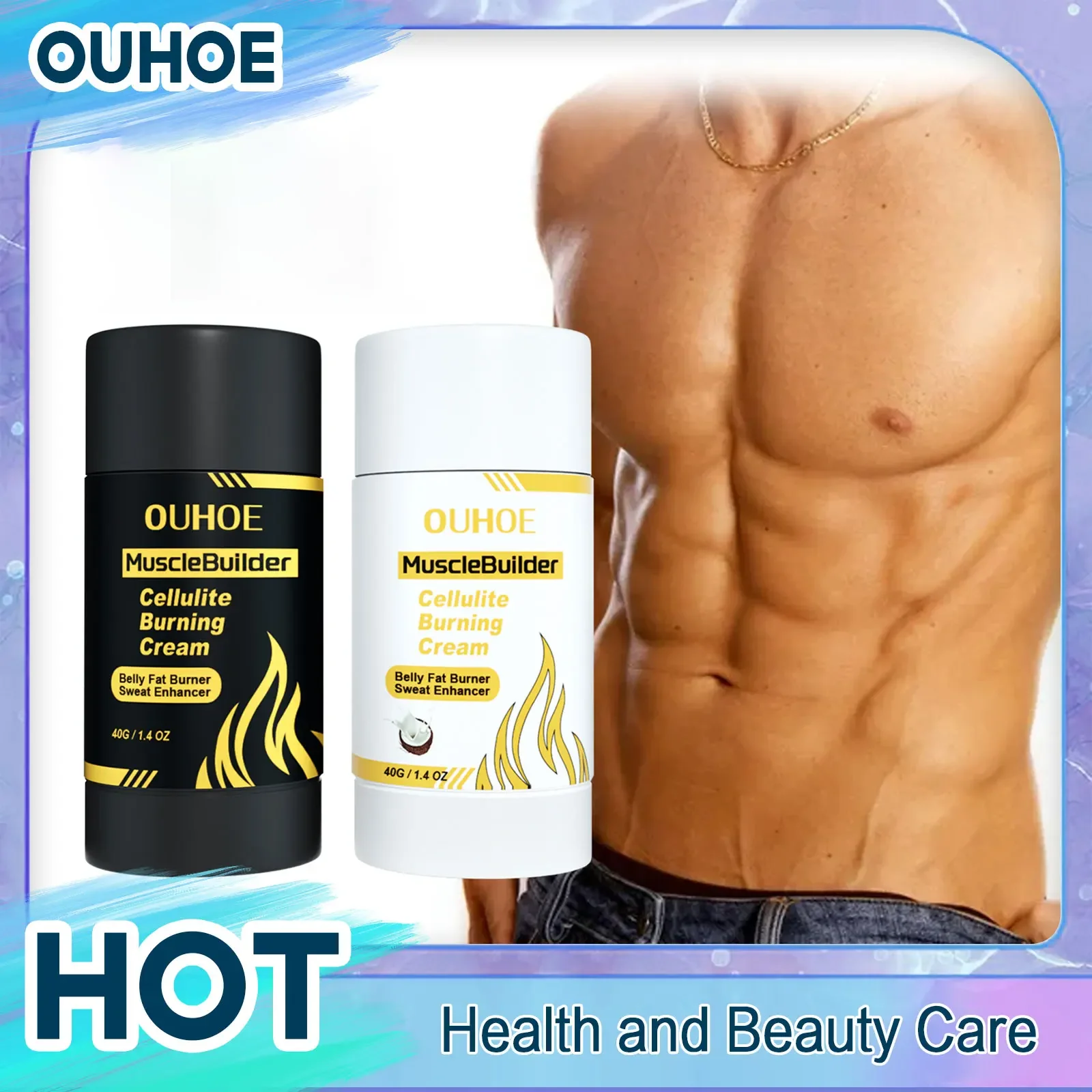 Abdominal Muscle Cream Strengthen Fat Burning Sweating Fever Reduce Cellulite Tightening Firming Weight Loss Belly Shaping Cream