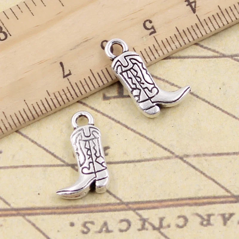 10 sztuk Charms buty buty 18x11mm tybetański srebrny kolor wisiorki antyczna biżuteria Making DIY Handmade Craft wisiorek — zdjęcie 2