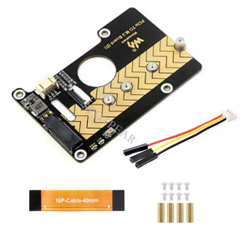 Placa adaptadora Raspberry Pi 5 PCIe para M.2 NVMe SSD (D) HAT Pi5 2280 2242 2230 Leitura e gravação de alta velocidade suporta Gen2 e Gen3