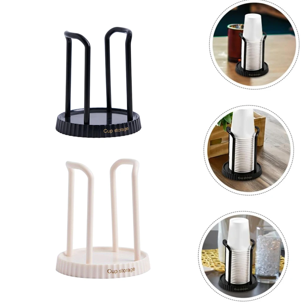 4 Stück robuster Kunststoff-Becher-Organizer, Aufbewahrungsregal für Milchteebecher, platzsparender Desktop-Halter für Zuhause/Büro (einfache Tassenentfernung)