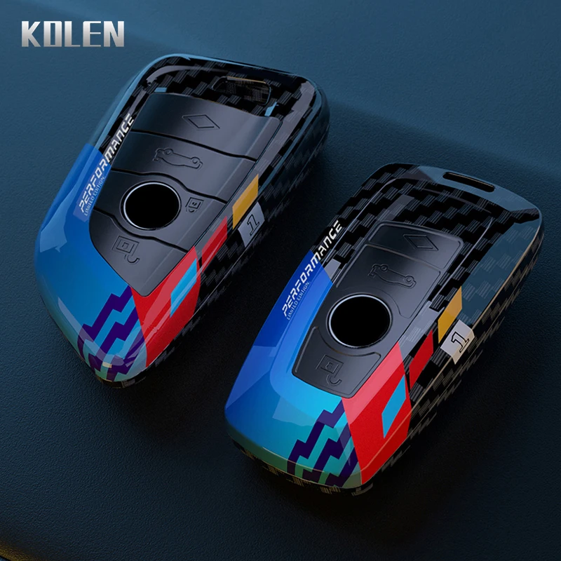 Carbon Fiber Style Car Key Case Cover Fob For BMW F10 F20 F30 G20 G30 F15 F16 G01 G02 G05 X1 X3 X4 X5 X6 1 3 5 7 Series G07 F34