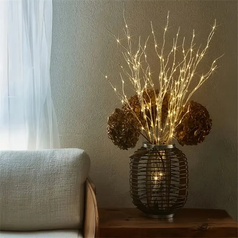 1 قطعة 50LED أضواء فروع اصطناعية بيضاء ، داخلي USB بالطاقة الدافئة الأبيض الديكور ضوء للمنزل ، المطعم ، القهوة ، مخزن