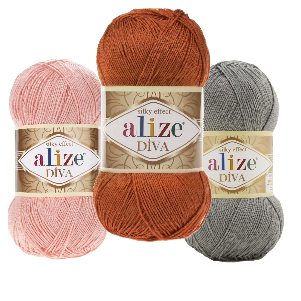 Alize Diva Ball Hand Knitting Yarn, 100 Grams 350 Meters, Acrylic, Thread Spring / Summer Season, Crochet, Clothes, Sport, Cardigan, Blouse,