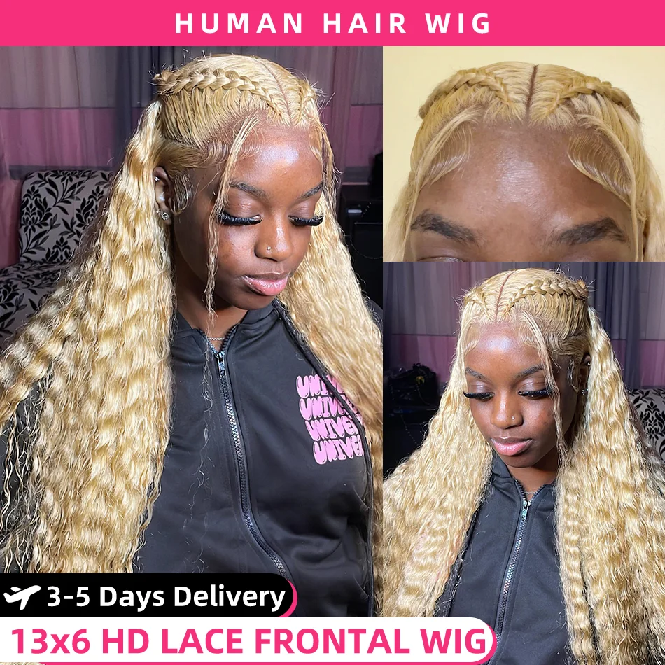 30-calowa blond 613 Hd Lace Front Wig Deep Wave 13x6 Hd Lace Frontal Wig 613 Blonde Human Hair Wig Deep Wave 13x4 Lace Front Wig