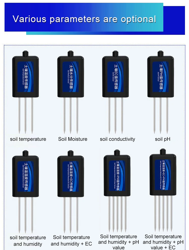Imagem -03 - Detector de Solo Agrícola Sensor de Temperatura e Umidade Condutividade Nitrogênio Fósforo Potatina ph ec Npk em 1