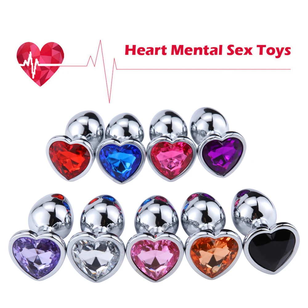 Heart Butt Plug Stainless Metal Anal Plugs Unisex Sex Stopper Adults Products for Men Women Anal Trainer for Couples Sex Toys