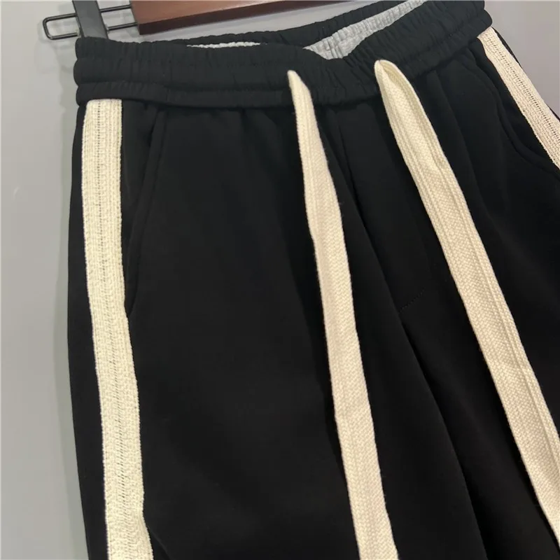 Owen Seak Men Casual Cargo Harem Pants High Street Hip Hop Length Men\'s Clothing Sweatpants Autumn Winter Black Big Size