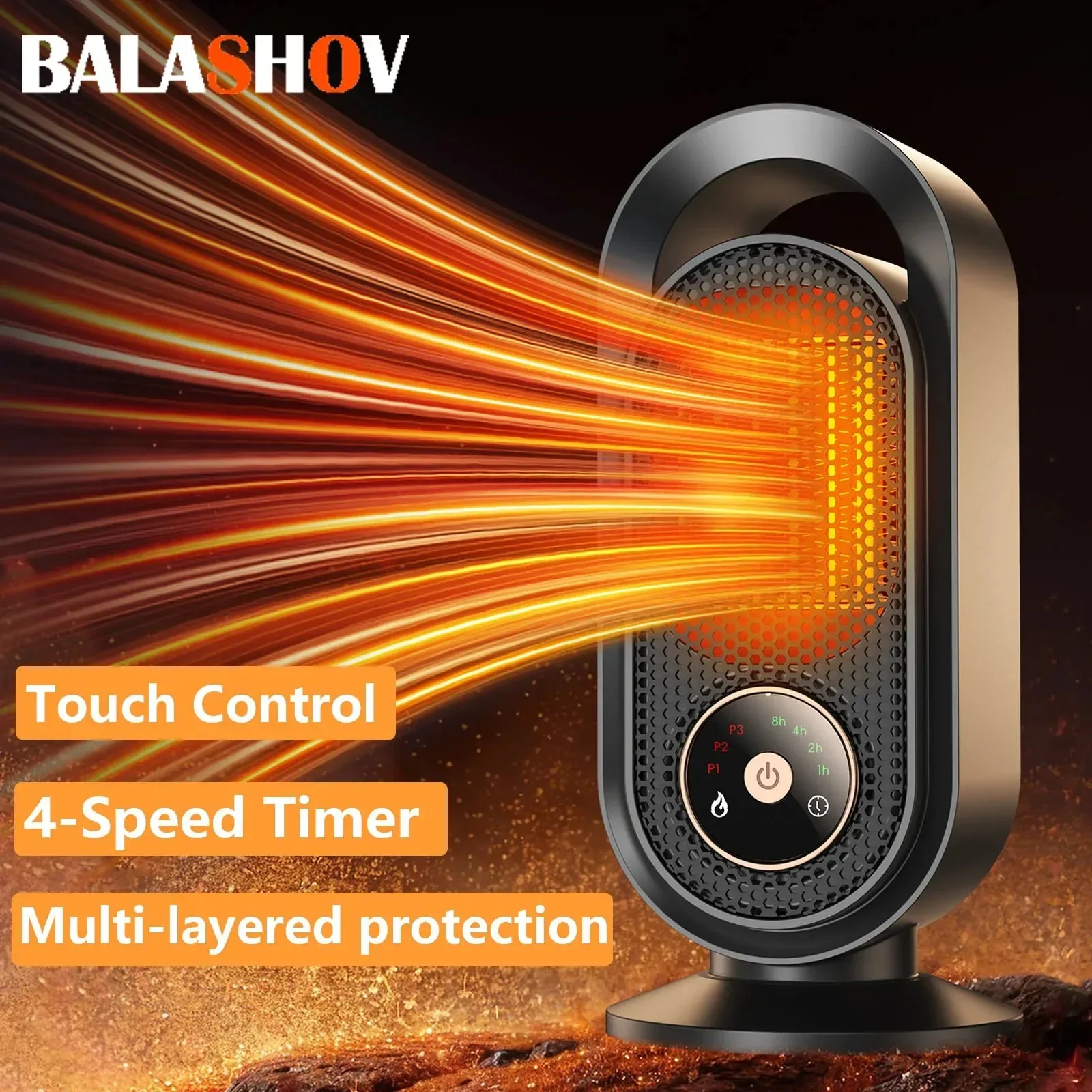 Calentador eléctrico de 1000W, Mini ventilador portátil de escritorio, soplador de aire caliente inteligente, máquina… — oferta en AliExpress