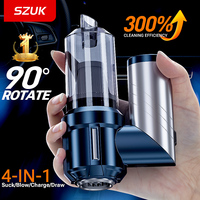 SZUK Car Vacuum Cleaner Powerful Cordless Handheld Mini Cleaning Machine Foldable Portable Wireless Vacuum Cleaner for Car Home