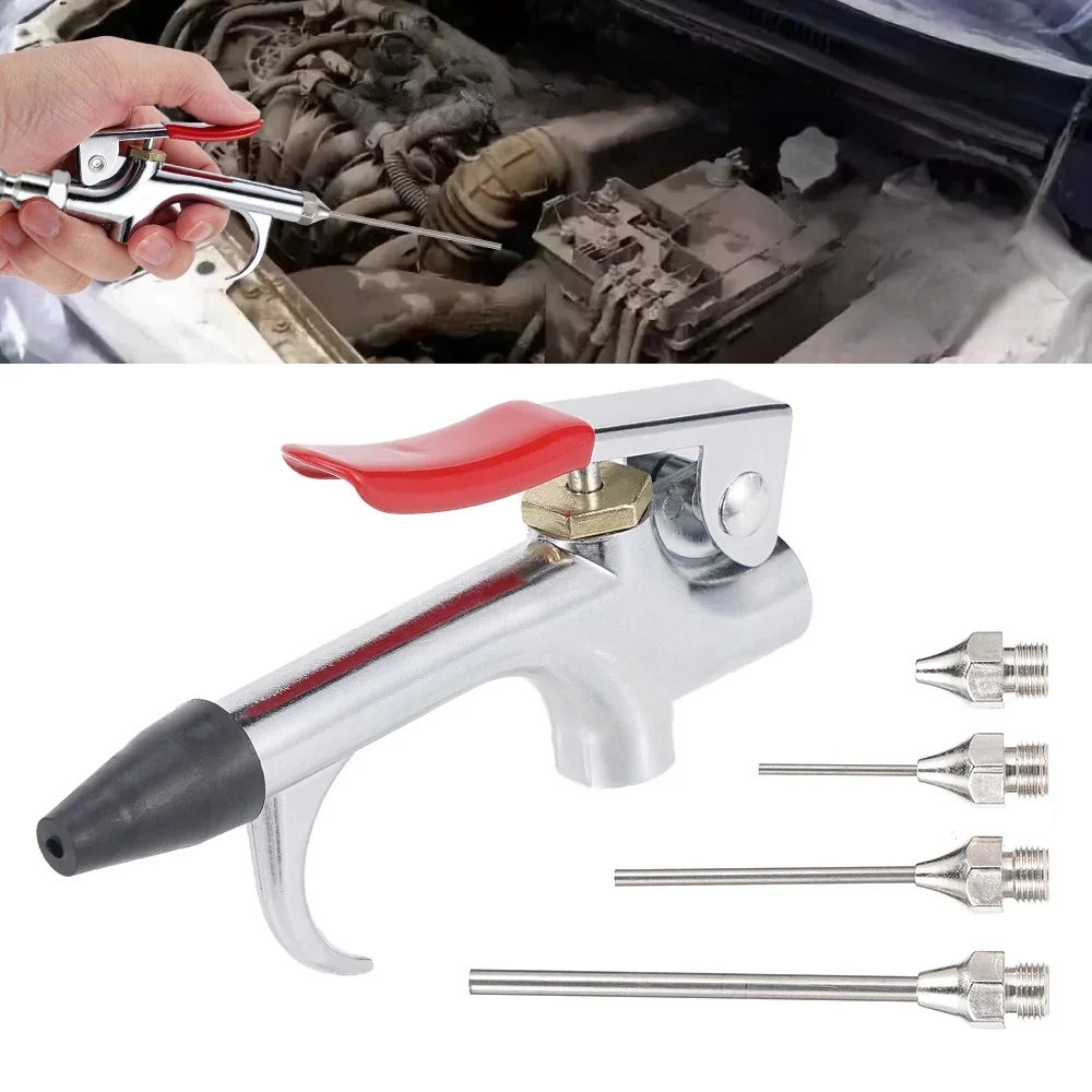 5 sztuk/zestaw sprężarka powietrza pistolet metalowe narzędzie zestaw wlotu powietrza dmuchawa natryskowa nadmuchiwana dysza narzędzie pneumatyczne zestaw narzędzi do czyszczenia kurzu — zdjęcie 2