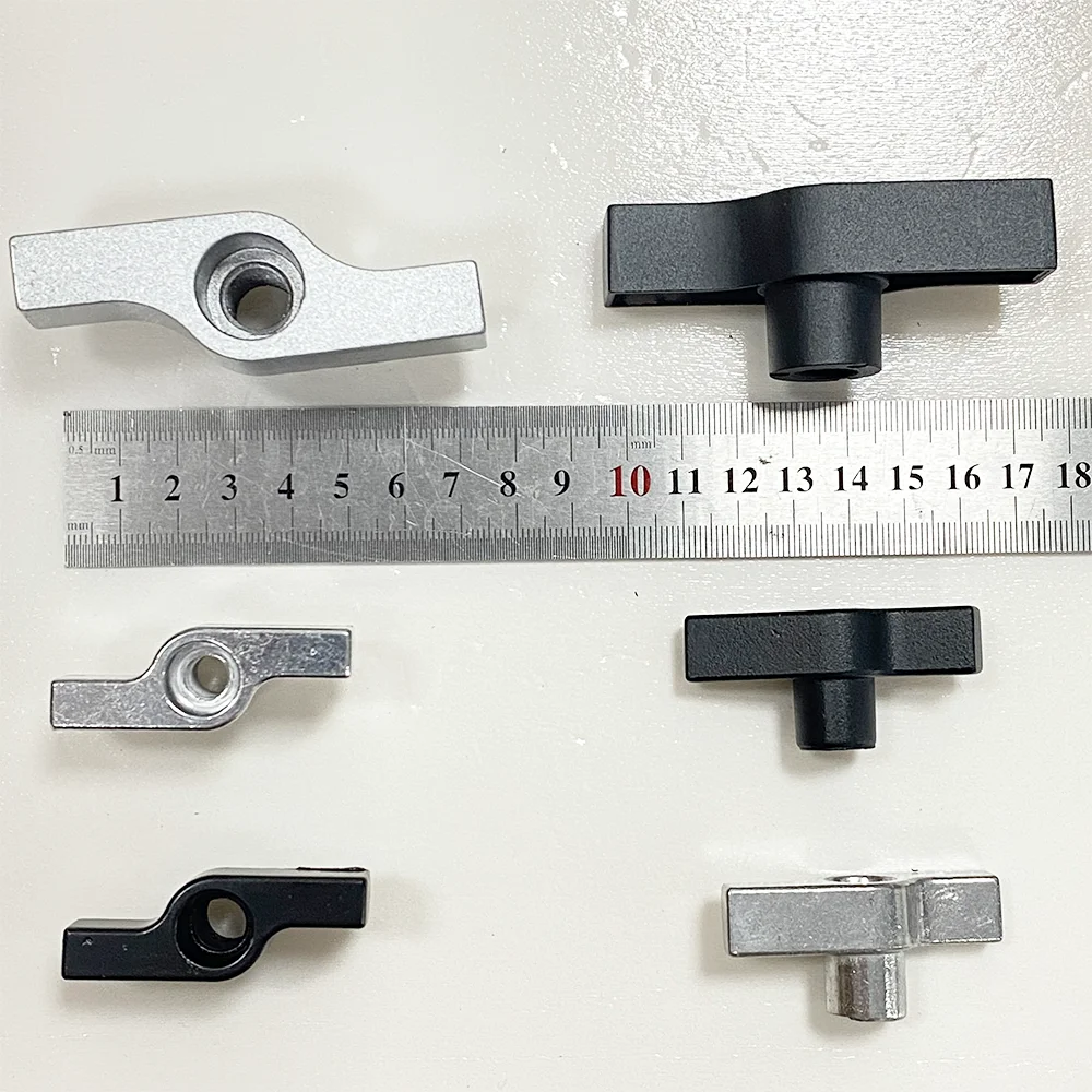 

1PC Aluminum Alloy M8 M10 M12 Handle Black/Silver Wing Nut T-Nut for DJ Stage Light Hook Bracket Truss Clamp Knob Handle Parts