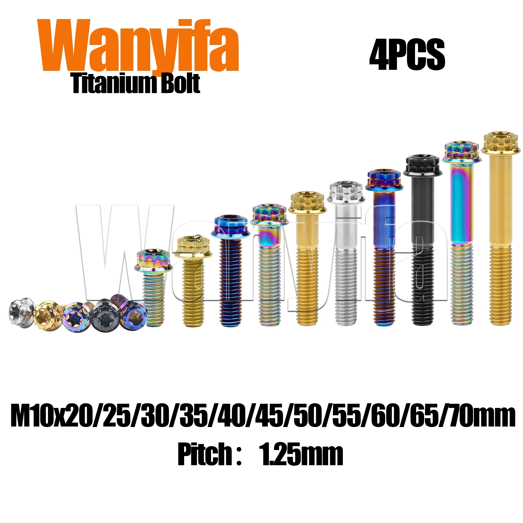 Wanyifa Titanium Bolt M10x20/25/30/35/40/45/50/55/60/65/70mm Fancy Torx Head Motorcycle Screws Part for Ducati/Suzuki