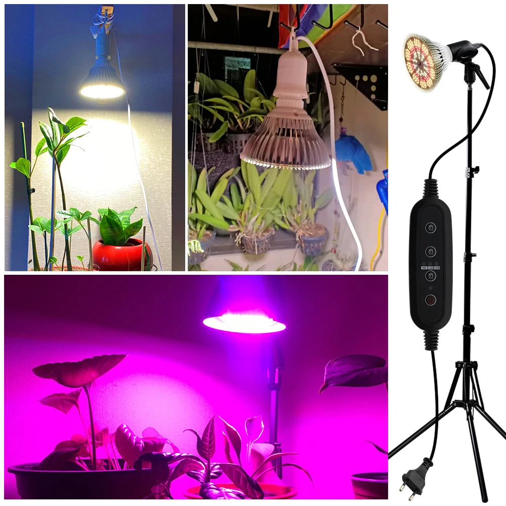 Luz LED de espectro completo E27 para cultivo, 250W, SMD2835, AC85-265V para invernadero, 3000K, 5000K, 200LED para verduras y flores