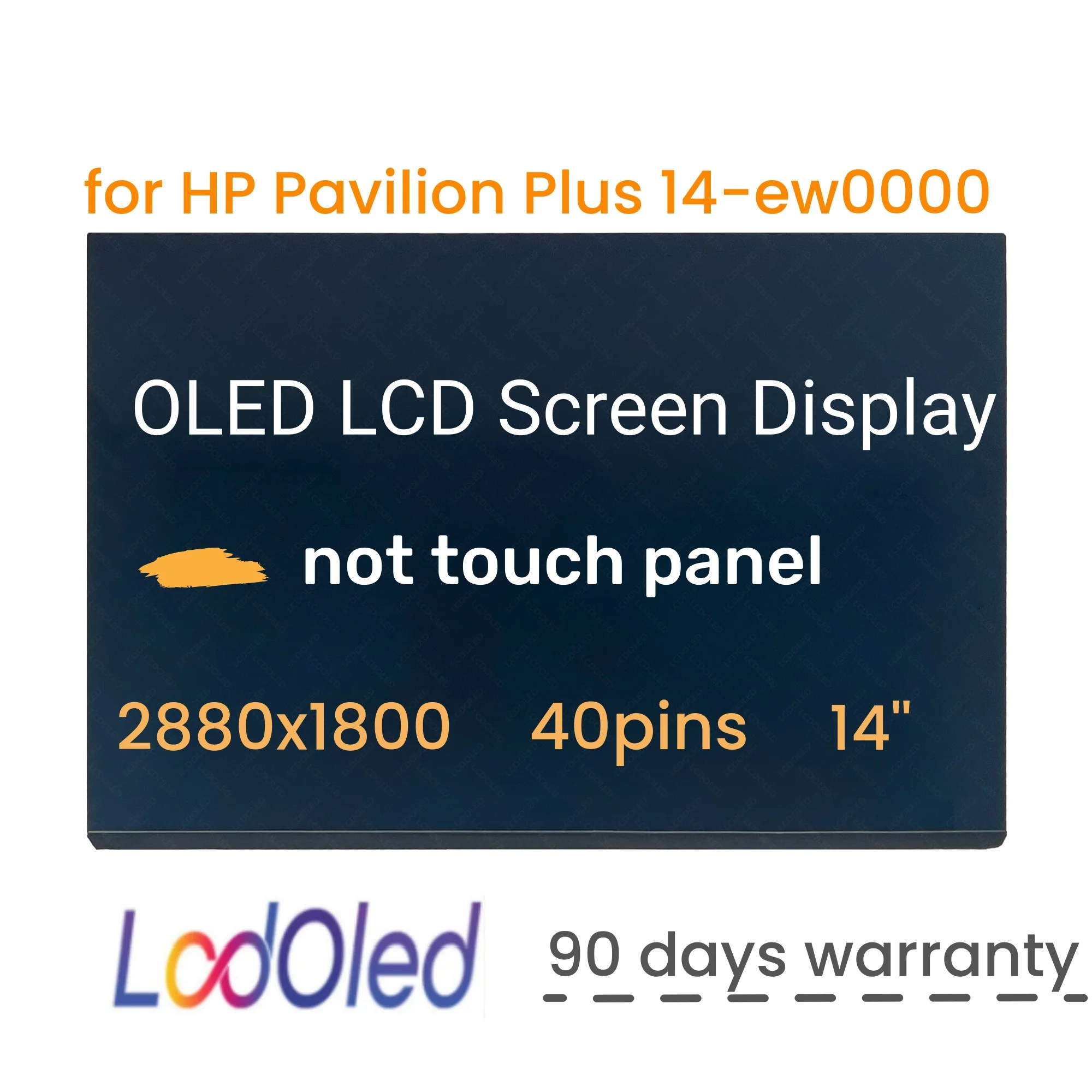 14 Inches Matrix QHD for HP Pavilion Plus 14-ew0000 ATNA40CU03-002 Panel OLED LCD Not-touch Screen Display 2800X1800 40pins