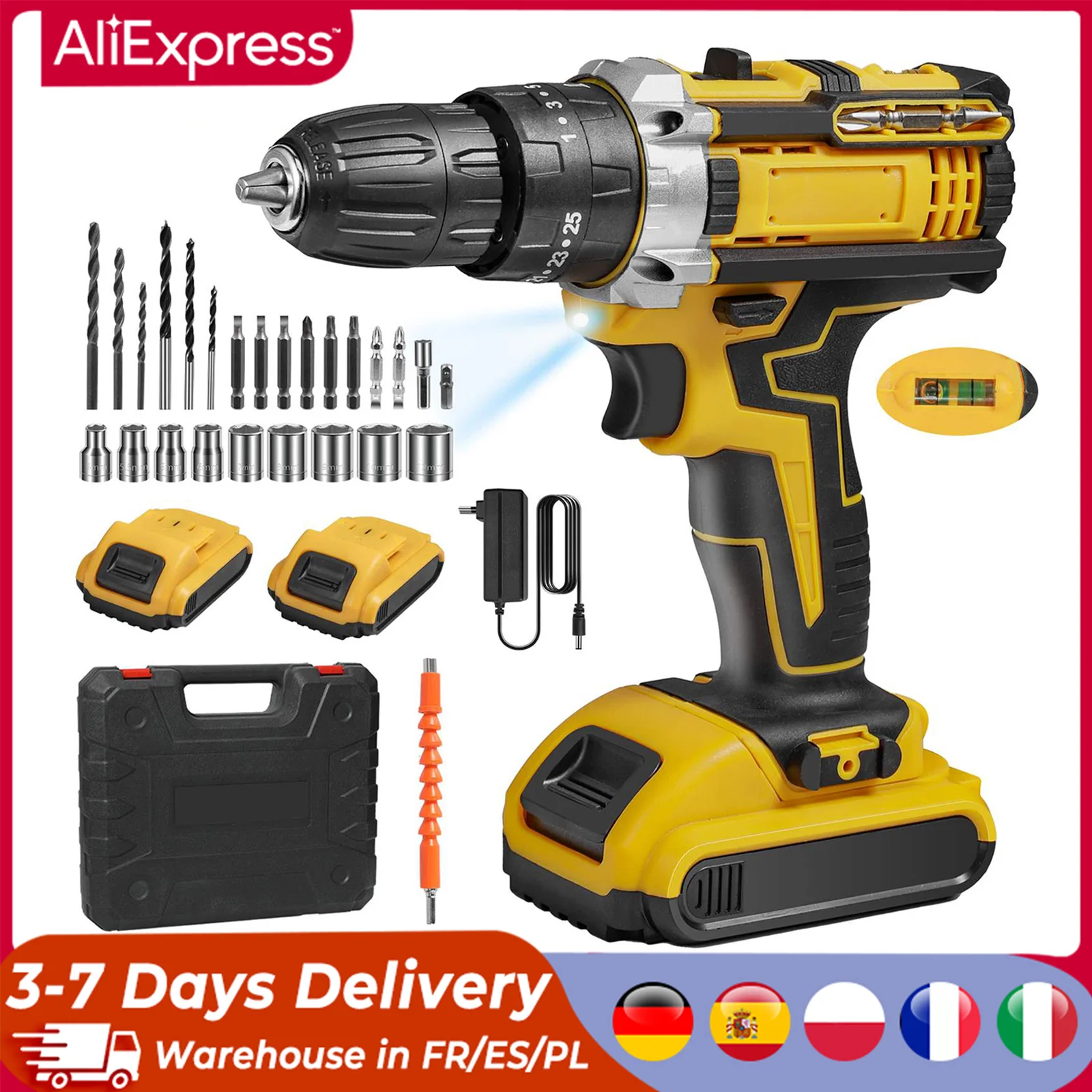 21V Cordless Drill Electric Screwdriver 3/8