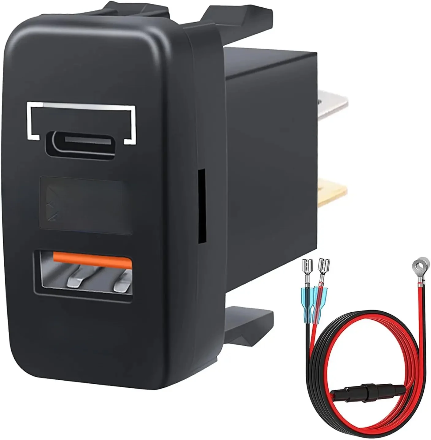 Gniazdo ładowarki samochodowej USB Quick Charge 3.0 i PD Port USB C Adapter gniazdka zasilania do pojazdów Toyota 12 V/24 V — zdjęcie 2
