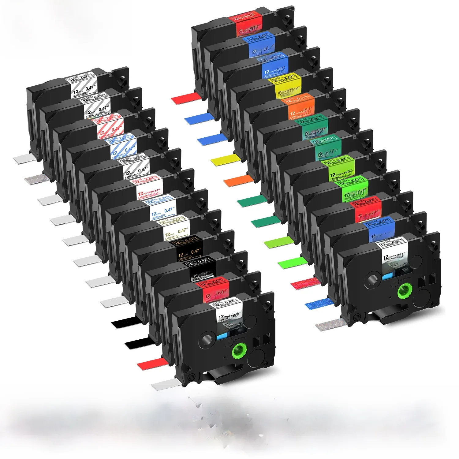 6/12/18/24mm pour ruban laminé Brother 231 Compatible pour ruban d'étiquettes Tze tze231 pour imprimante d'étiquetage p-touch PTH110 P710BT H105