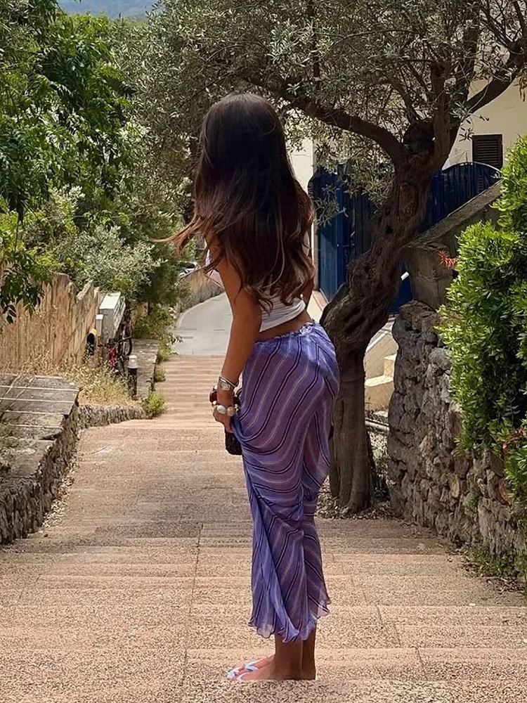 2026 Autumn New Women Striped Print Shirt & Loose Pants 2 Piece Fashion Matching Set Hot Sale